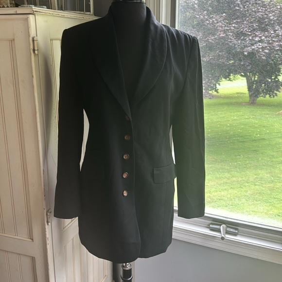 The J Peterman Company 100% Wool Classic Black Women's Blazer - Picture 3 of 14